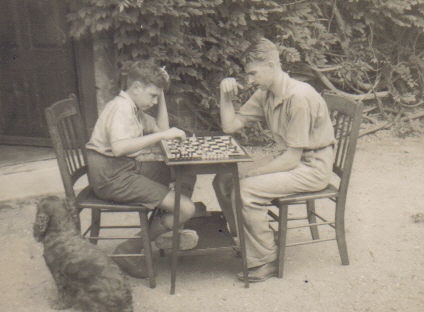 Frank and Mick playing chess